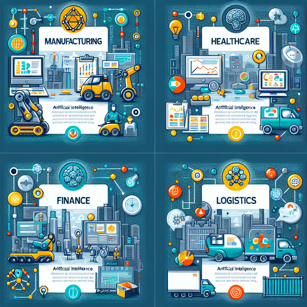 Infographic illustrating the applications of AI in various industries